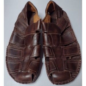Pikolinos Men's  Leather Fisherman Sandals 44 Brown  Resort Vacation A6